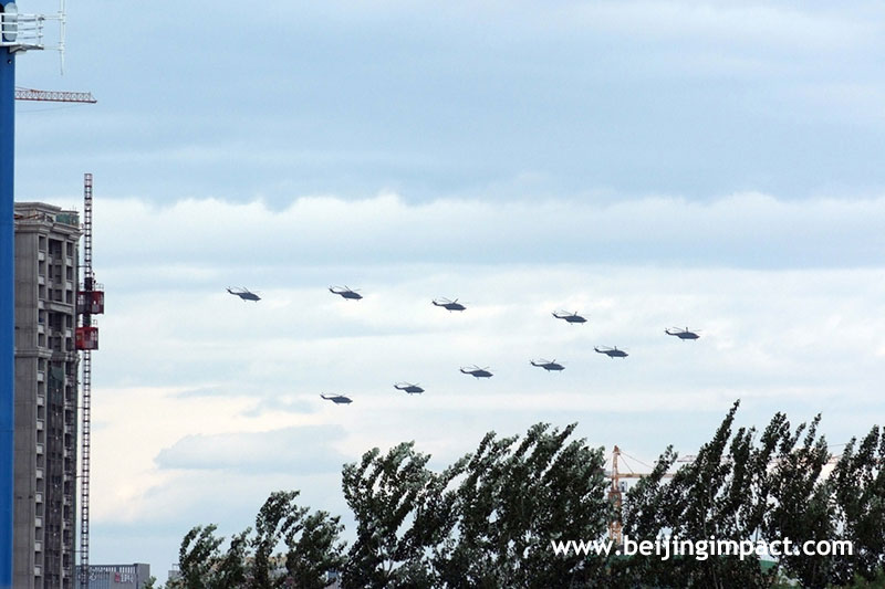 2015 China Air-force rehearse for Victory Day Celebration helicopter